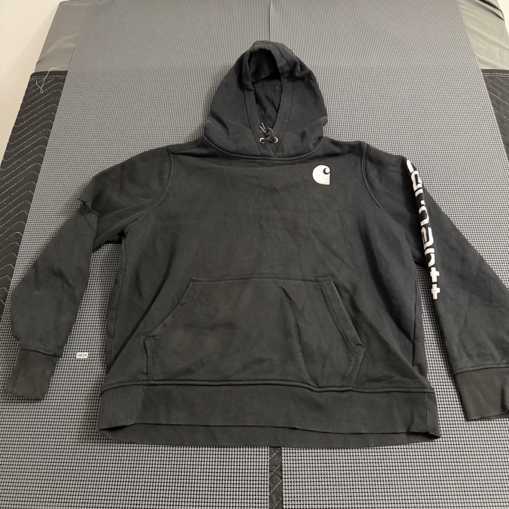Carhartt‎ Relaxed Fit Graphic Sleeve Hoodie Black Mens XL 16-18 Sweatshirt
